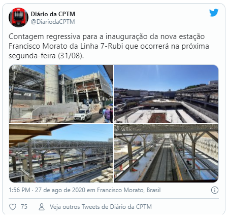 Cptm Faz Ltimos Ajustes Para A Nova Esta O Francisco Morato Que Deve